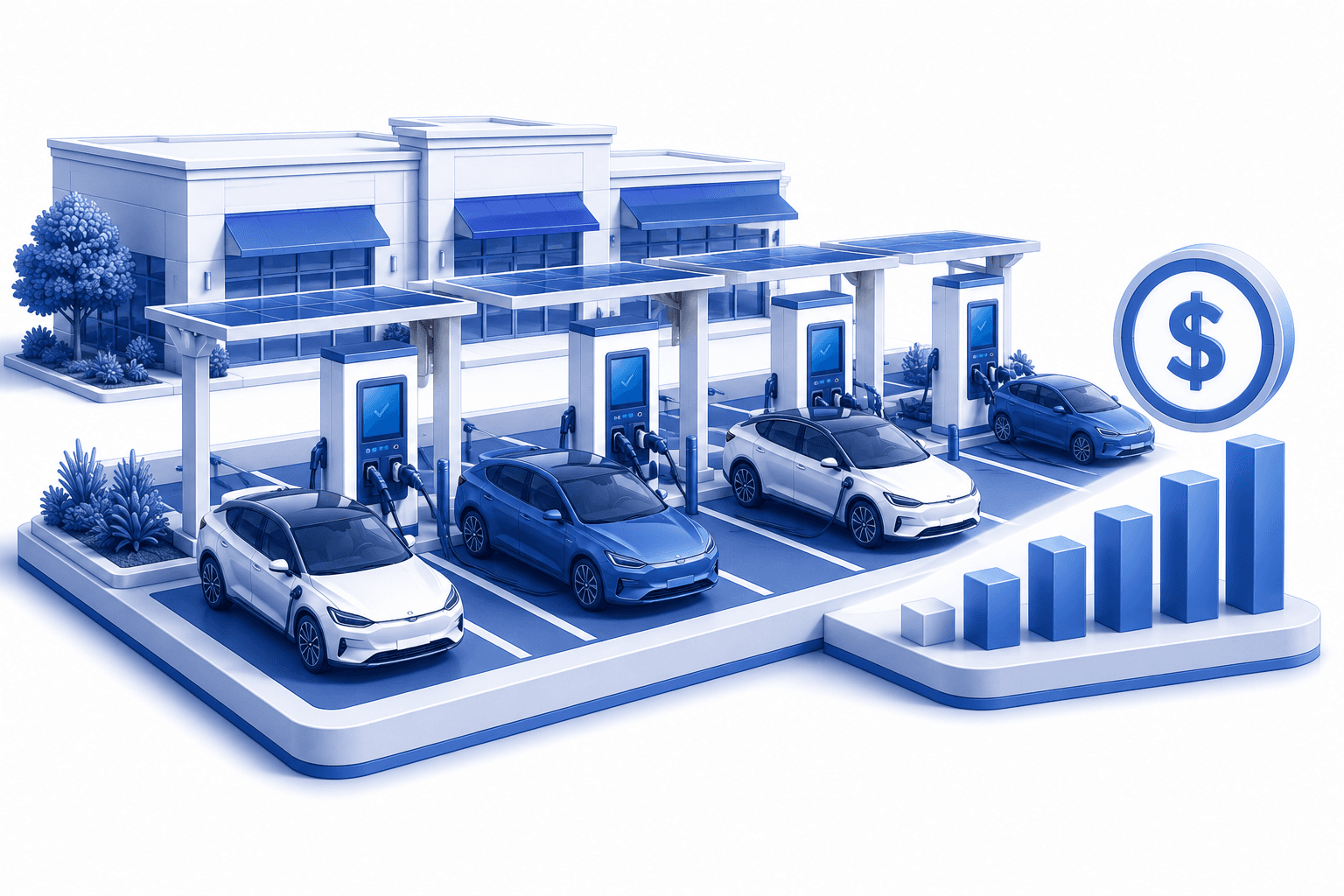 EV charging site generating property revenue
